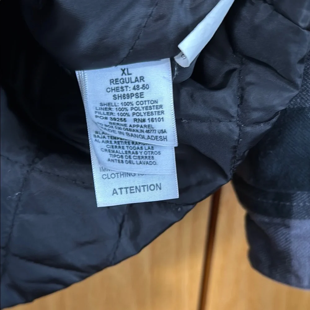 Black and Gray Plaid Shirt Jacket - Picture 3 of 5